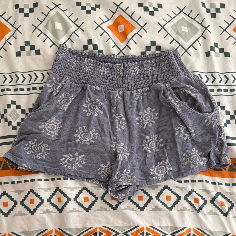 Kingston Women's Blue Floral High Waist Shorts
